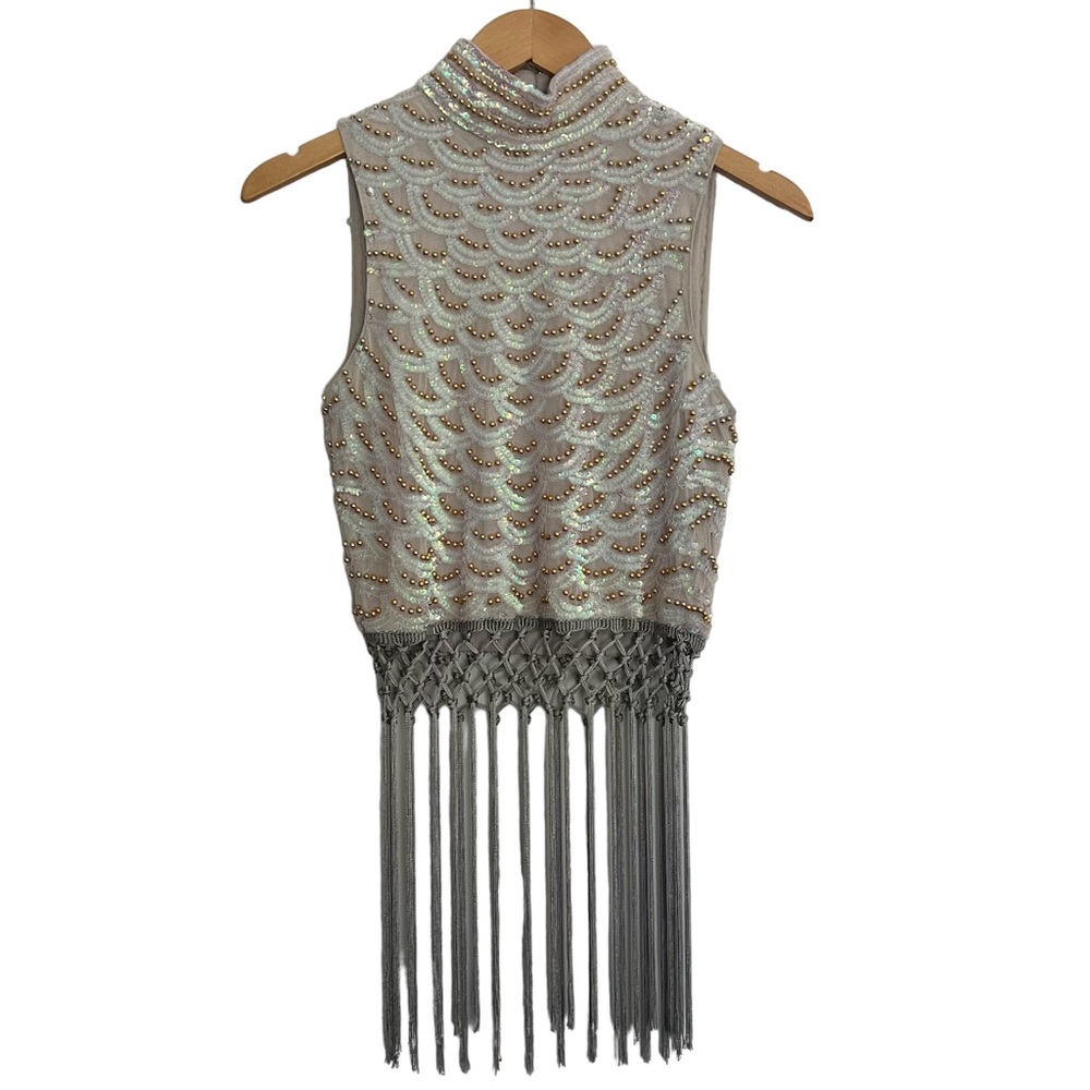 New ASOS Lavender, Pink, Gold Sequin Beaded Top Size 0